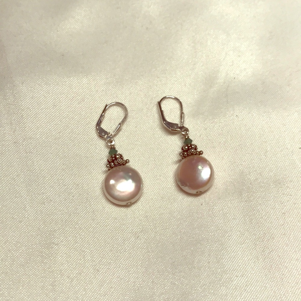 Pearl & Sterling Silver Dangle Earrings